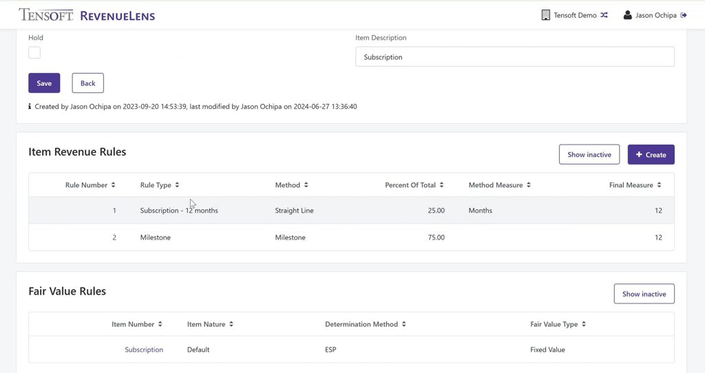Master Data in Tensoft Revenue Lens